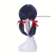 Short Straight Wig With Bangs 2 Ponytail Synthetic Wig