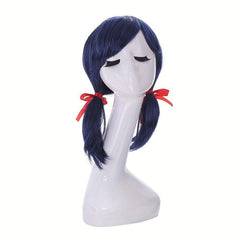 Short Straight Wig With Bangs 2 Ponytail Synthetic Wig