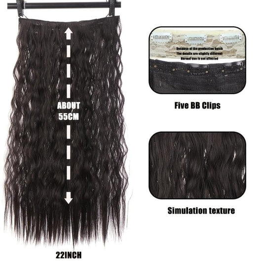 22 Inches Corn Wave Clip In Hair Extensions Synthetic Fiber For Women