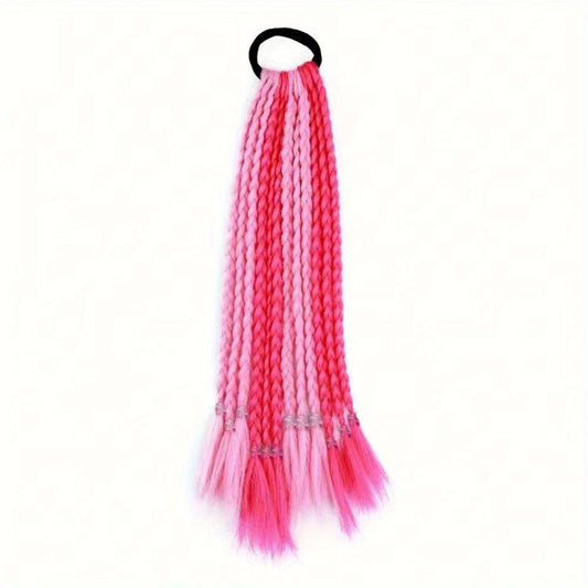Colorful Three strand Braid Hair Pieces Synthetic Crochet Hair Extensions