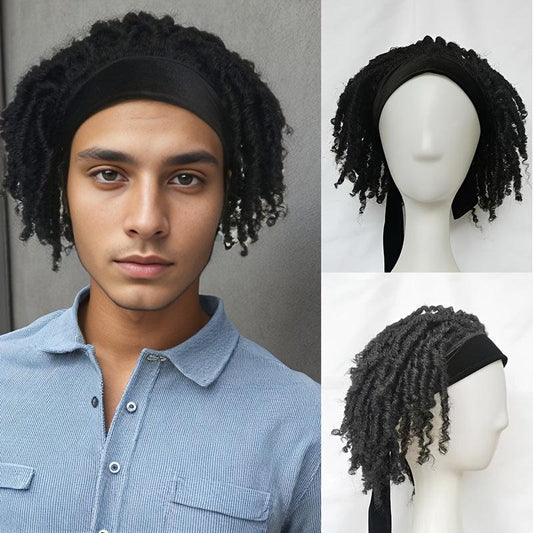 Unisex Sports Headband Wig Hip hop Rapper Rock Headband Wig