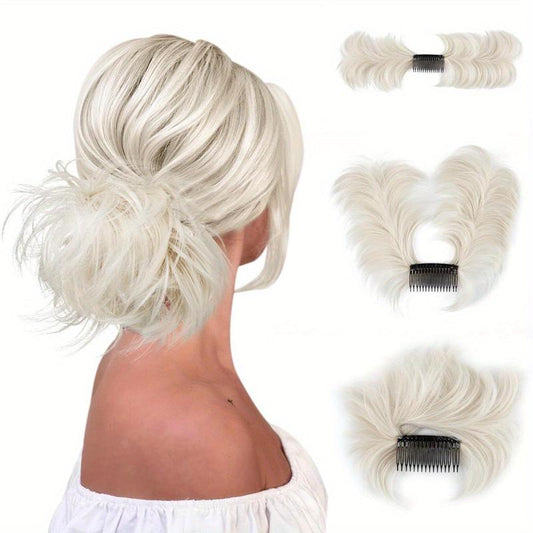 Messy Bun Hair Piece Side Comb Clip In Hair Bun Hairpiece For Women