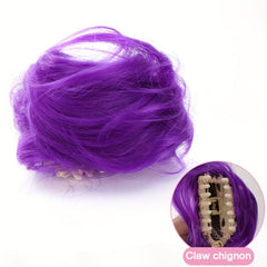 Cosplay Claw Ponytail Messy Bun Donut Curly Hair Clip High Temperature Fiber