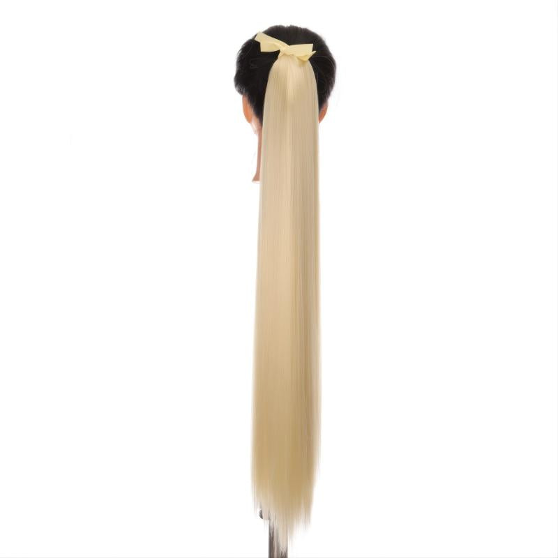 28 Cm Long Straight Clip In Ponytail Extension Synthetic Hairpiece