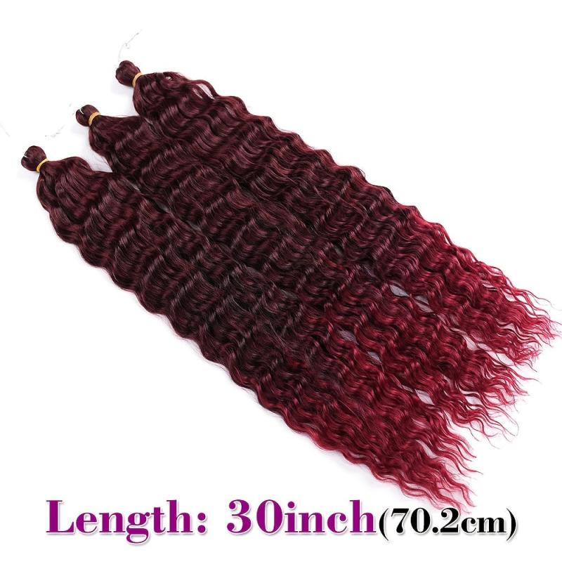 Deep Wave Crochet Hair Extensions Brazilian Synthetic Bundles