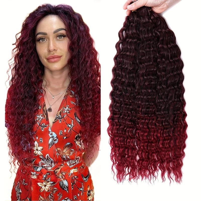 Deep Wave Crochet Hair Extensions Brazilian Synthetic Bundles