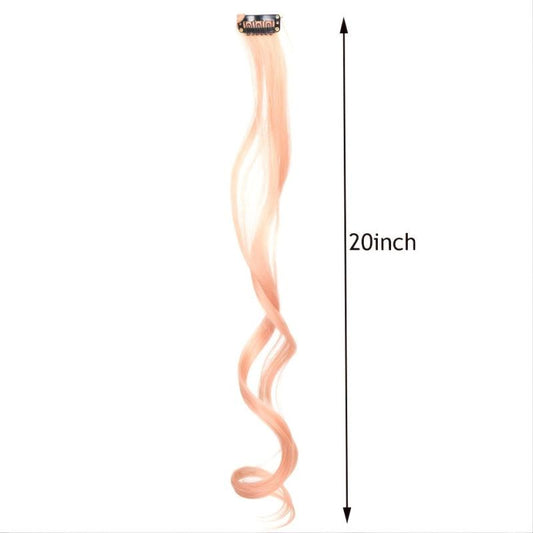Y2K Long Curly Hair Extensions Clips Heat Resistant Wavy Colorful Hair for Party