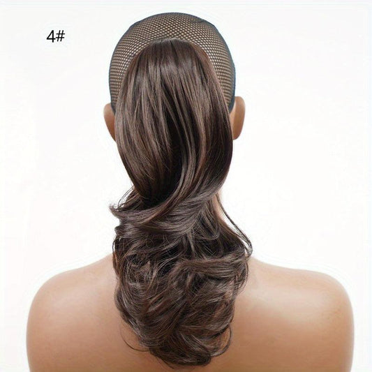 Long Curly Wavy Ponytail Extensions - Synthetic Clip In Hair Extensions