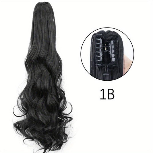 Long Curly Wavy Ponytail Extensions Synthetic Clip In Hair Extensions