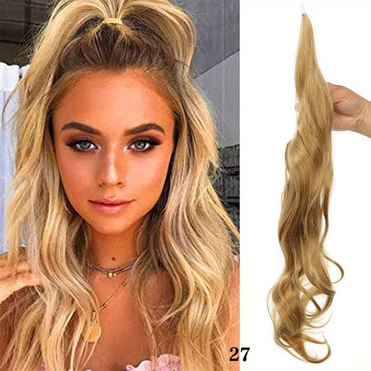 Curly Wavy Ponytail Extensions Synthetic Hair Natural Look