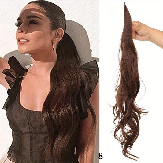 Curly Wavy Ponytail Extensions Synthetic Hair Natural Look