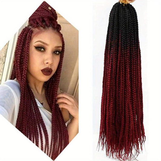 60 96 Cm Box Braids Crochet Hair Extensions Pre-looped Synthetic Hair Crotchet