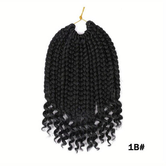 25 Bob Box Braid Crochet Hair with Curly Ends for Girls and Women