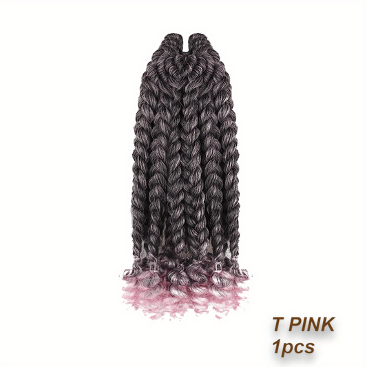 6Packs Curly Ends 25 4 Cm Box Braid Crochet Hair Synthetic