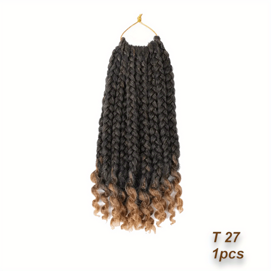 6Packs Curly Ends 25 4 Cm Box Braid Crochet Hair Synthetic