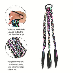 20 Inch Box Braid Ponytail Extensions With Rubber Band