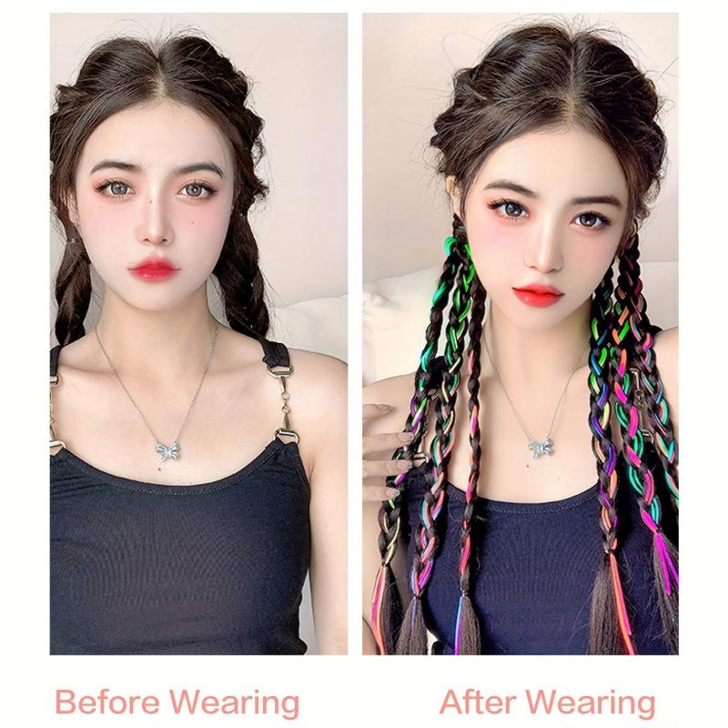 20 Inch Box Braid Ponytail Extensions With Rubber Band