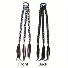 20 Inch Box Braid Ponytail Extensions With Rubber Band