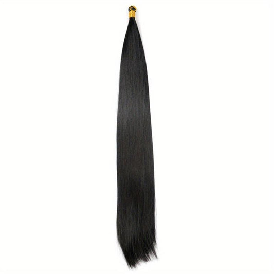 88cm Long Straight Pre Stretched Silk Bulk Hair Extensions