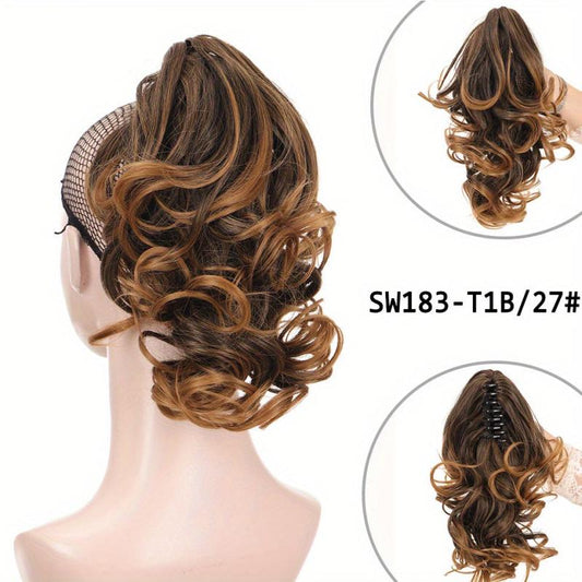 Short Curly Ponytail Extension Natural Grip Hair Clip For Women
