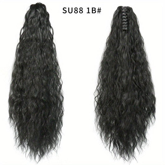 Long Curly Wavy Ponytail Extensions Claw Clip In Hair Extensions