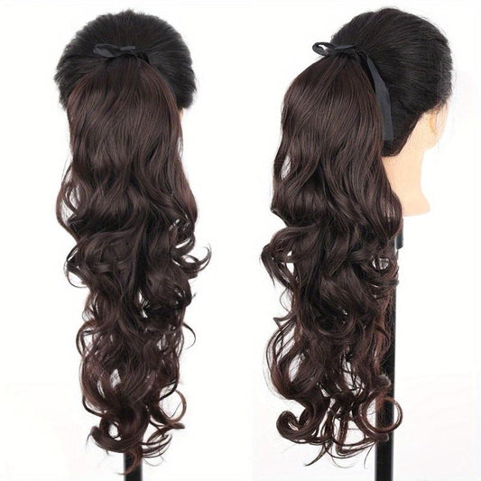 Long Curly Ponytail Extensions 72cm Synthetic Wrap Around Hair Natural Look