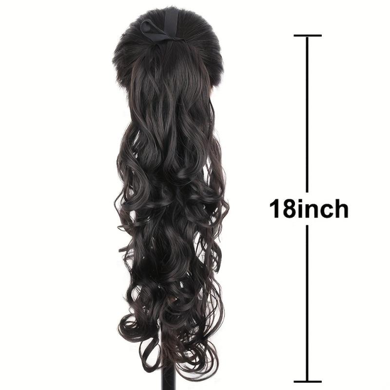 Long Curly Ponytail Extensions 72cm Synthetic Wrap Around Hair Natural Look