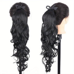 Long Curly Ponytail Extensions 72cm Synthetic Wrap Around Hair Natural Look
