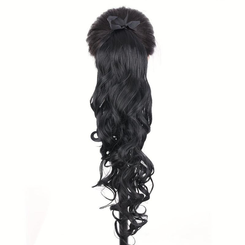 Long Curly Ponytail Extensions 72cm Synthetic Wrap Around Hair Natural Look