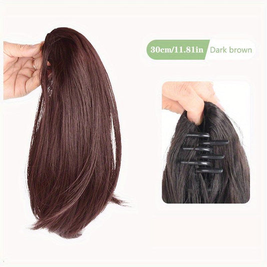 Short Straight Synthetic Claw Clip Ponytail Hair Extensions