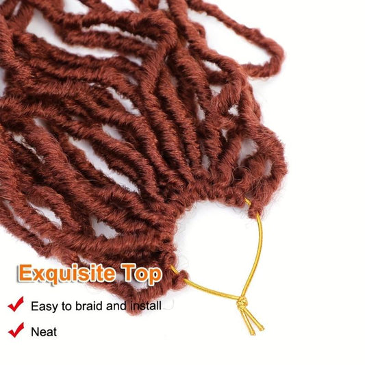 Copper Red Soft Locs Crochet Hair Extensions 44 Cm Pre Looped Goddess Locs