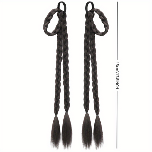 Braided Ponytail Rubber Band Synthetic Ear Double Ponytail Boxing Braids
