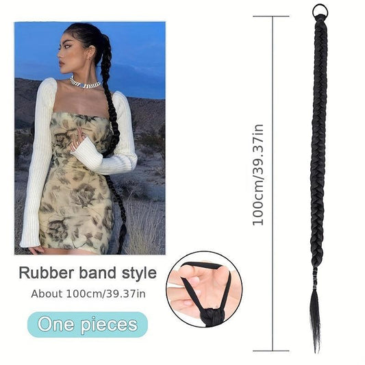 Long Twists Braids Ponytail Extensions Synthetic Braids Hair Tie