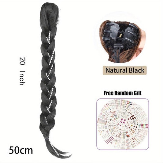 Long Braided Tassel Ponytail Extensions Claw In Hairpiece
