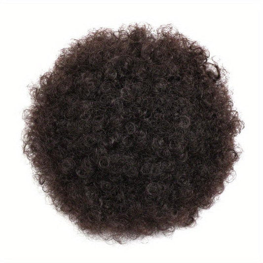Synthetic Afro Puff Ponytail Extension Clip On Kinky Drawstring Curly Hair Bun
