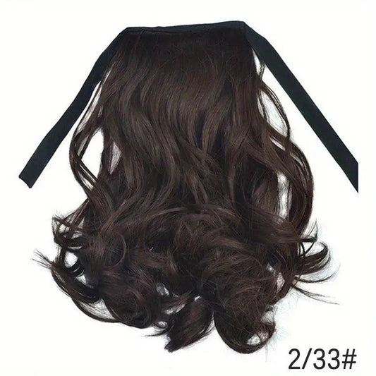 Curly Wavy Ponytail Extensions with Ribbon Tie for Daily Use