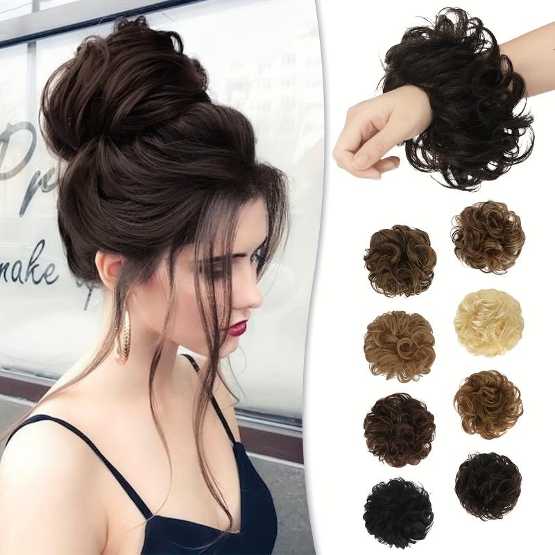 Wavy Curly Scrunchies Hair Extensions Thick Updo Ponytail Hairpieces