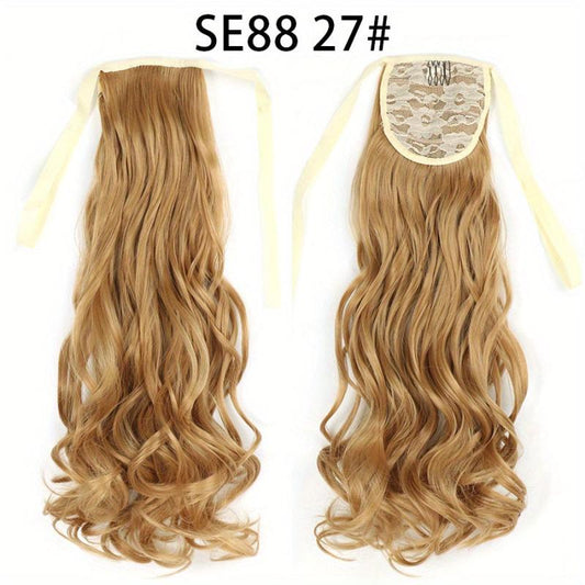 Long Wave Ponytail Extension Wavy Synthetic Hairpiece For Women