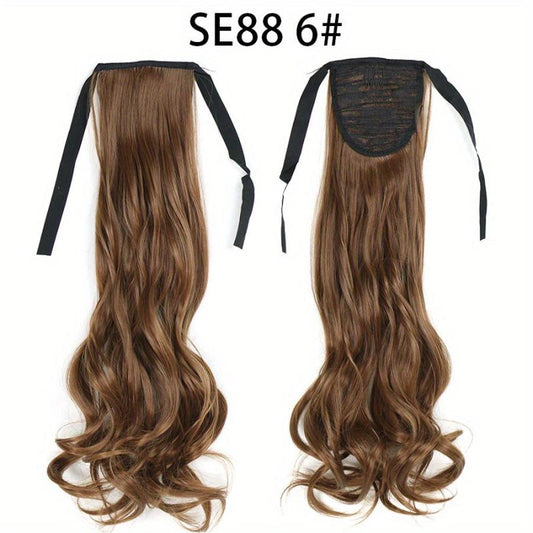 Long Wave Ponytail Extension Wavy Synthetic Hairpiece For Women