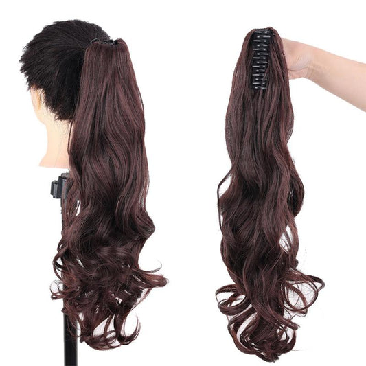 Wavy Claw Clip In Ponytail Hair Extensions Synthetic Heat Resistant Hairpiece