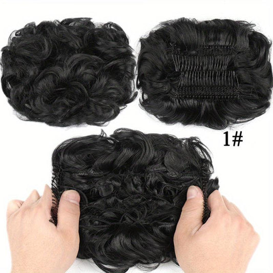 Curly Hair Bun Scrunchie Clip In Ponytail Extensions
