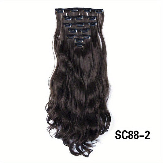 Wavy Hair Extensions Brown Side Clip Hair Extension