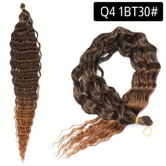 Long Deep Wave Hair Extensions Synthetic Twist Crochet Braids Bundle