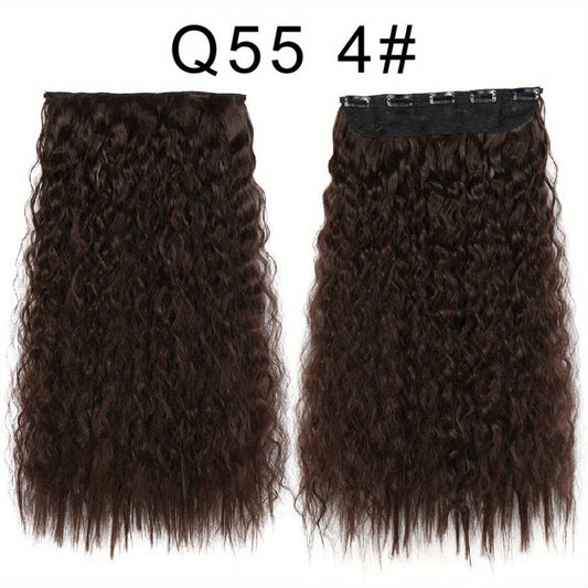 55 88 Cm Long Wavy Hair Extensions 5 Clips In Synthetic Hair For Women Girls