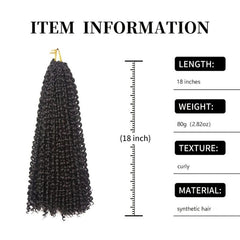 18 Inch Water Wave Synthetic Braids for Passion Twist Crochet Braiding Hair 1B