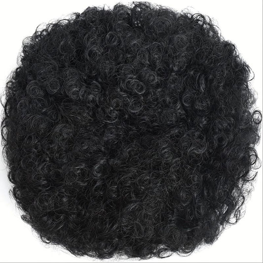 Kinky Curly Afro Puff Ponytail Bun Hair Piece - Burgundy