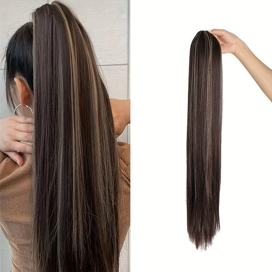26in Drawstring Ponytail Two Mixed Wig Female Long Hair Pull Rope Ponytail