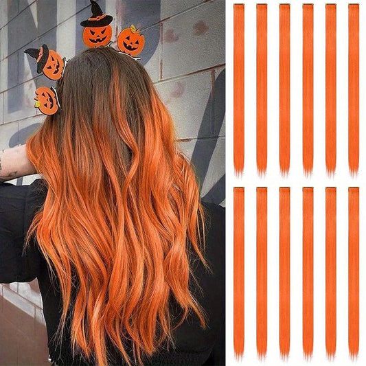 12 PCS Y2K Hair Extensions Clip In Party Highlights Hairpiece 55 88 Cm