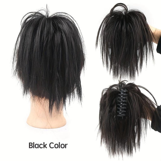 Messy Straight Claw Hair Bun Chignon Fluffy Extensions False Hair Pieces