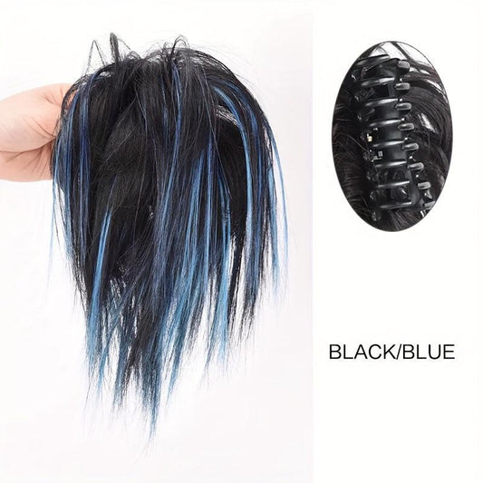 Messy Straight Claw Hair Bun Chignon Fluffy Extensions False Hair Pieces